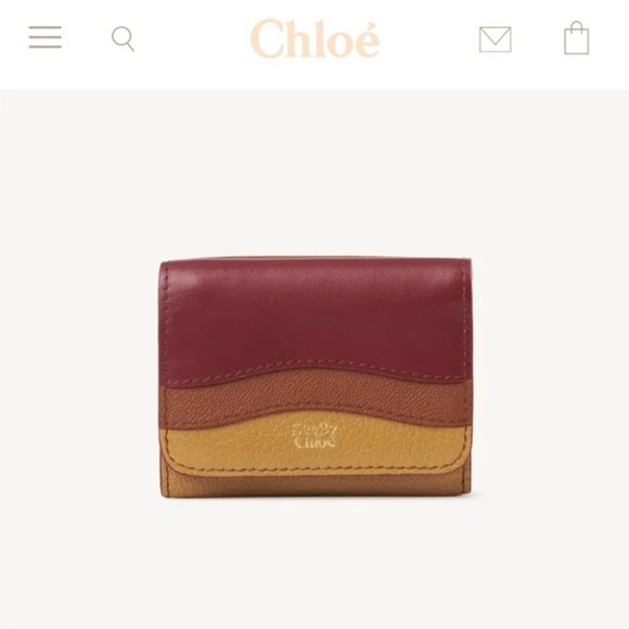 Handbags - CHLOE NEW Layers medium tri-fold wallet smooth small grain cowhide color-block